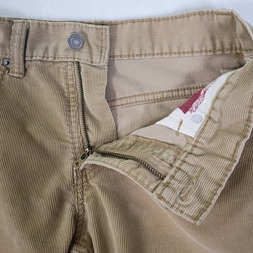 Levis 511 Skinny Corduroy Pants Mens 30x30 Tan Beige Fine Wale Cords 045110468 - Picture 11 of 16